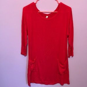 Coral/Pink Button Back Tunic